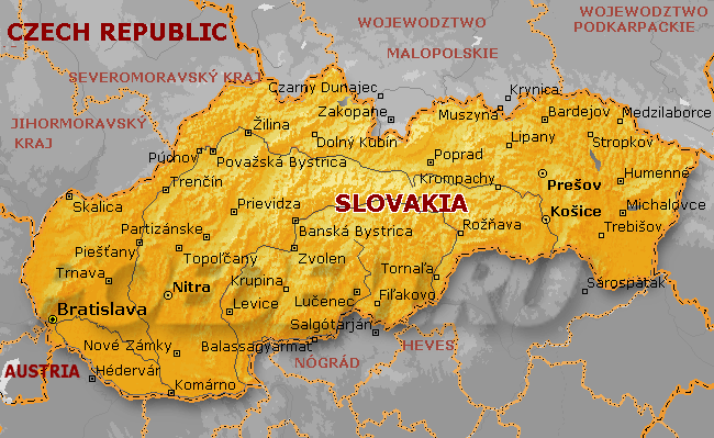 Карта Словакии. Мои путешествия на Народ.Ру
